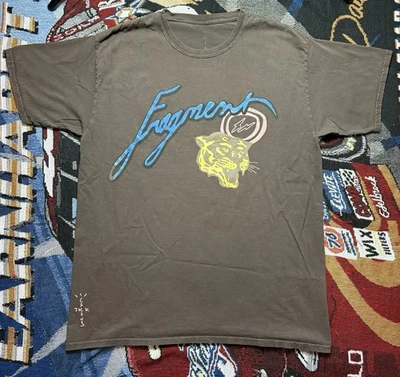 Camiseta masculina grande Travis Scott Cactus Jack fragmento ícones - Imagem 1 de 4