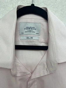 Charles Tyrwhitt Long Sleeve Mens Designer Shirt Size: 17 Collar Slim Fit - Picture 1 of 6