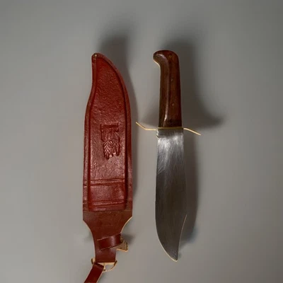 Cuchillo daga Pakistán caza, lucha con funda de cuero Foto 1 de 4