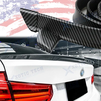 Carbon Fiber Rear Trunk Tail Lip Spoiler Wing Trim For BMW 1 2 3 4 5 6 7 Series - Image 1 of 4