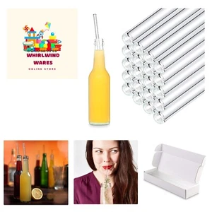 Glass Straws - 50 Reusable Drinking Straws + Plastic-Free Cleaning Brush - Ma... - Picture 1 of 7
