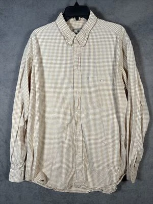 Camisa Beretta Para Hombres 2XL Amarillo Patrón a Cuadros Botones Manga Larga Bolsillo Logo Foto 1 de 4