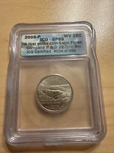 2005-D West Virginia State Quarter - ICG SP69 - Satin Finish First Day of Issue - Picture 1 of 4