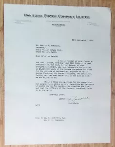 Letterhead Canada 1935 Winnipeg Manitoba Power Company - Picture 1 of 1