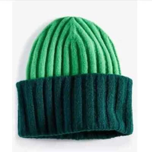 ON 34th Womens Wide-Ribbed Beanie, One Size, Green - Picture 1 of 1