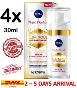 NEW NIVEA Cellular LUMINOUS 630 Anti-Dark Spot Serum 4x 30ml Advanced Treatment - Picture 1 of 8