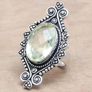 Lemon Topaz Gemstone Handmade Silver Jewelry "6.5" - Picture 1 of 12
