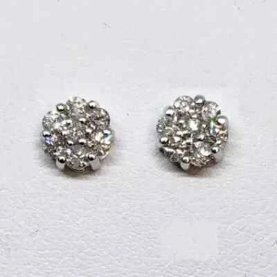 Hermosos Pendientes Racimo Fantasía Diamantes 10KW 1/2CTTW Nuevos Foto 1 de 3