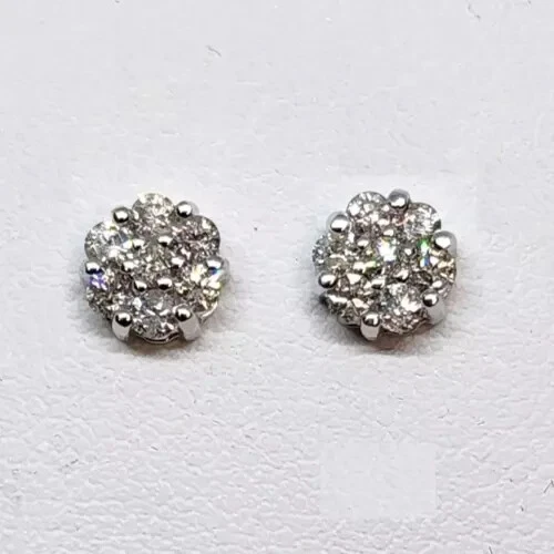 Hermosos Pendientes Racimo Fantasía Diamantes 10KW 1/2CTTW Brillantes Foto 1 de 3