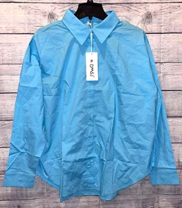 MSJ long sleeve button up Shirt, Blue, Size XL - Picture 1 of 4