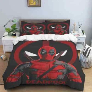 Deadpool Bettwäsche Set Single Double Queen King Bed Set Erwachsene Kinderzimmer - Bild 1 von 46