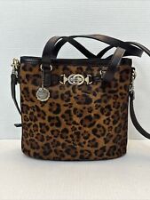 Patricia Nash Leopard Lundy Leather Convertible Crossbody Tote 10th Anniversary