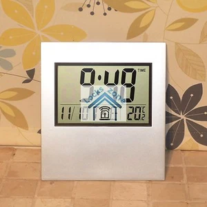  10 grandes relojes digitales Kenko plateados calendario de tiempo temperatura oficina escritorio pared - Imagen 1 de 5