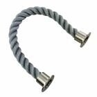 36mm Synthetic Grey Barrier Rope x 1 Metres c/w Satin Nickel Cup End Fittings