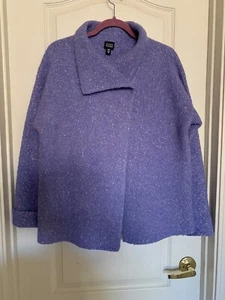 Eileen Fisher Women Small Purple Alpaca Wool Silk Blend Jacket Coat Top Button. - Picture 1 of 14
