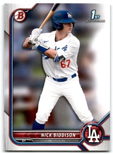 2022 Bowman Draft #BD-165 Nick Biddison    Los Angeles Dodgers