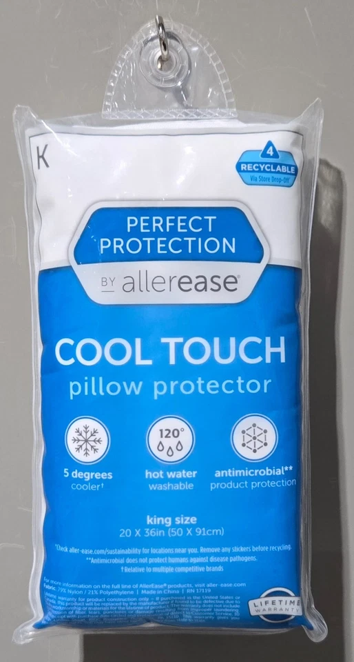 AllerEase Cool Touch Zippered Pillow Protector Pack 2 – Allergy Defense