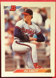 1992 Topps Bowman Jim Abbott #185 (Angels) NM+ - Picture 1 of 2