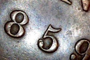 1859 Canada Canadian Large Cent Victoria - Rare Double 5 - Die Crack, # Q114 - Bild 1 von 6