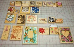 Vintage Rubber Stampede Rubber Stamps You Choose! Flowers Bunny Hearts Music - Picture 1 of 26