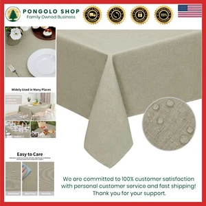 Rectangular Linen Look Tablecloth Waterproof Stain-Resistant for Dining,Birthday - Picture 1 of 9