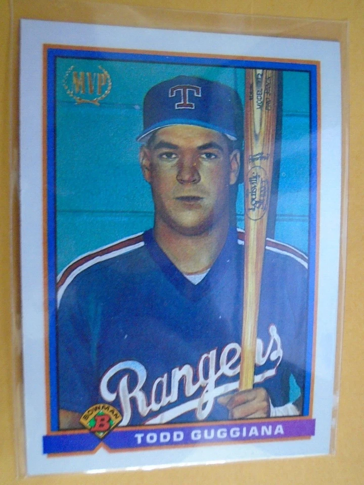 TODD GUGGIANA TEXAS RANGERS 1991 BOWMAN BASEBALL CARD #697 - Image 1 of 1