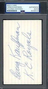 Ewing Kauffman PSA DNA Coa Signed 3x5 Index Card Royals Owner Autographed - Picture 1 of 1