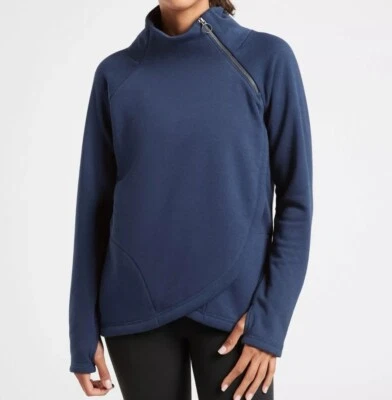 Top Pullover Athleta Acogedor Karma Asym Azul Encantado Talla Mediana Foto 1 de 4