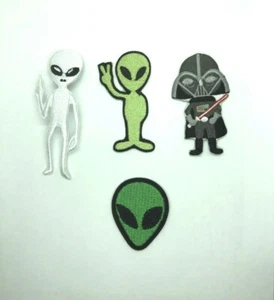 Alien UFO Flying Saucer Roswell Area 51 Retro Embroidery Patch halloween - Picture 1 of 5