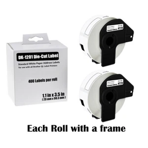 Etiquetas de dirección de papel estándar de 2 rollos DK-1201 29 mm x 90,3 mm para Brother QL-570 580N - Imagen 1 de 23