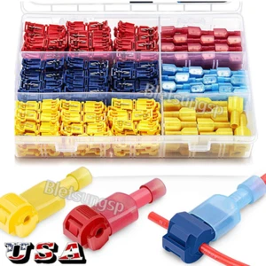 140Pcs Insulated T-Taps Quick Splice Crimp Terminals Electrical Wire Connectors - Picture 1 of 11