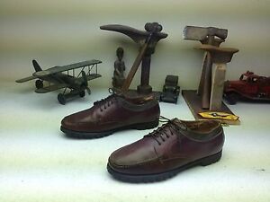G.H BASS BURGUNDY LEATHER LACE UP DRIVING MOCASIN DECK BOAT HIKE SHOES SIZE 12 M