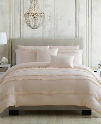 Hallmart Collectibles Odessa 4-Pc Striped Comforter Set - TWIN / TWIN XL - Blush - Image 1 of 4