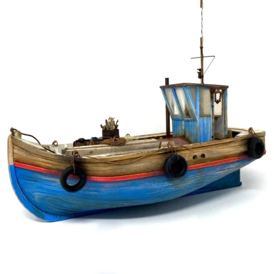 Fischerboot Laser Cut Bausatz aus Holz zum selberbauen in 1:35 + 3D Miniaturen - Bild 1 von 4