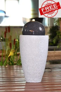 Solar Powered Garden Water Feature with LED Lights Outdoor Water Fountain - Picture 1 of 6