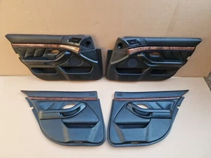 BMW E39 M5 Highline Individual Stitched Handle Black Leather Door cards SET RARE - Picture 1 of 23