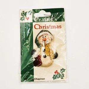 Pupazzo di neve natalizio artigianale con glitter Donna Chapman alto 1 1/2" - Foto 1 di 2