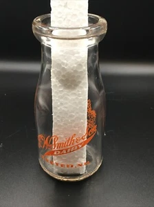 J.W. Smith & Son Dairy Half Pint Milk Bottle Exeter NH VTG  - Picture 1 of 9