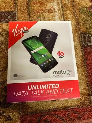 Motorola G6 Play 16GB Prepaid Virgin Mobile Smartphone, Black - Image 1 of 2