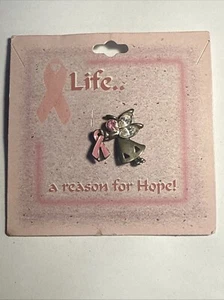 Pink Breast Cancer Awareness Ribbon Brooch Pin USA - Picture 1 of 3