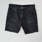 Levis 505 Mens 36x8.5 Denim Shorts Black Regular Fit Outdoors Casual Modern