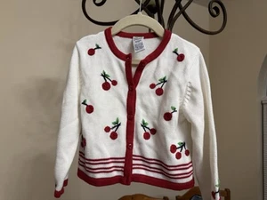 Size 4 Cherry Embroidered Cardigan Gymboree - Picture 1 of 10