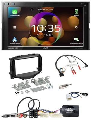 JVC DAB Lenkrad 2DIN Bluetooth USB Autoradio für Toyota Aygo 2014-2021 - Bild 1 von 4