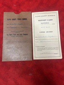 VINTAGE FLOYD COUNTY SCHOOL (GEORGIA) REPORT CARD UPPER GRADES 1956   (w3) - Picture 1 of 8