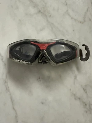 Aqua Sphere Kayenne Black Red Swim Goggles with Clear Lens and Case - Image 1 of 4