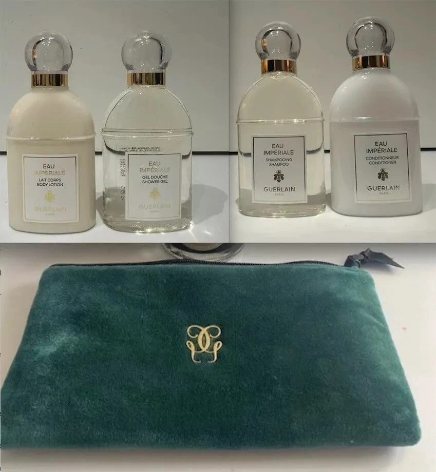 LOT SOINS CORPS ET CHEVEUX 4x55ml ET POCHETTE VELOURS VERT EMERAUDE GÜERLÂÏN - Photo 1/1