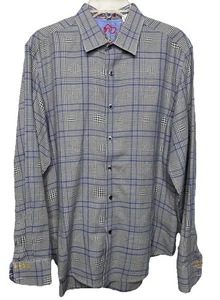 RARE Robert Graham Mens XL Multi Color Long Sleeve Button Up Shirt Crown Cuffs - Picture 1 of 12