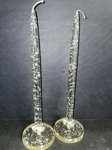 Vintage Klare Plexiglas Spitzkerzen Goldflecken mit passenden Haltern - Bild 1 von 9