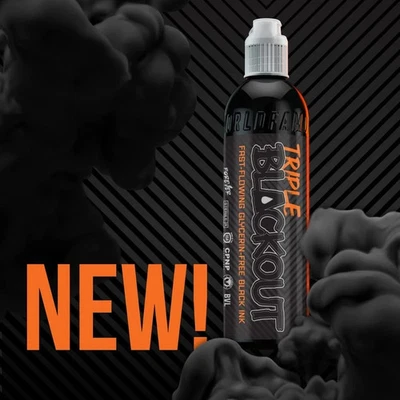 Tinta de tatuaje de fama mundial - Tinta de tatuaje triple apagón - Tono negro oscuro y audaz - Foto 1 de 3