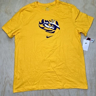NEW XL  LSU Tigers Nike Essential Logo Tiger Eye Cotton Shirt Gold - Image 1 of 4